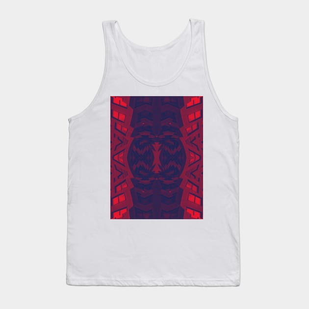 Red and blue cubist pattern Tank Top by Dturner29